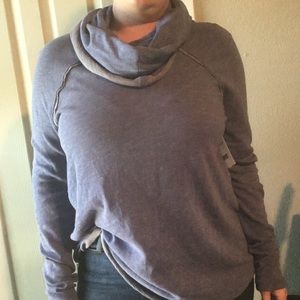 Free People Beach Cosmic Blu Caccoon Cowl Neck Top